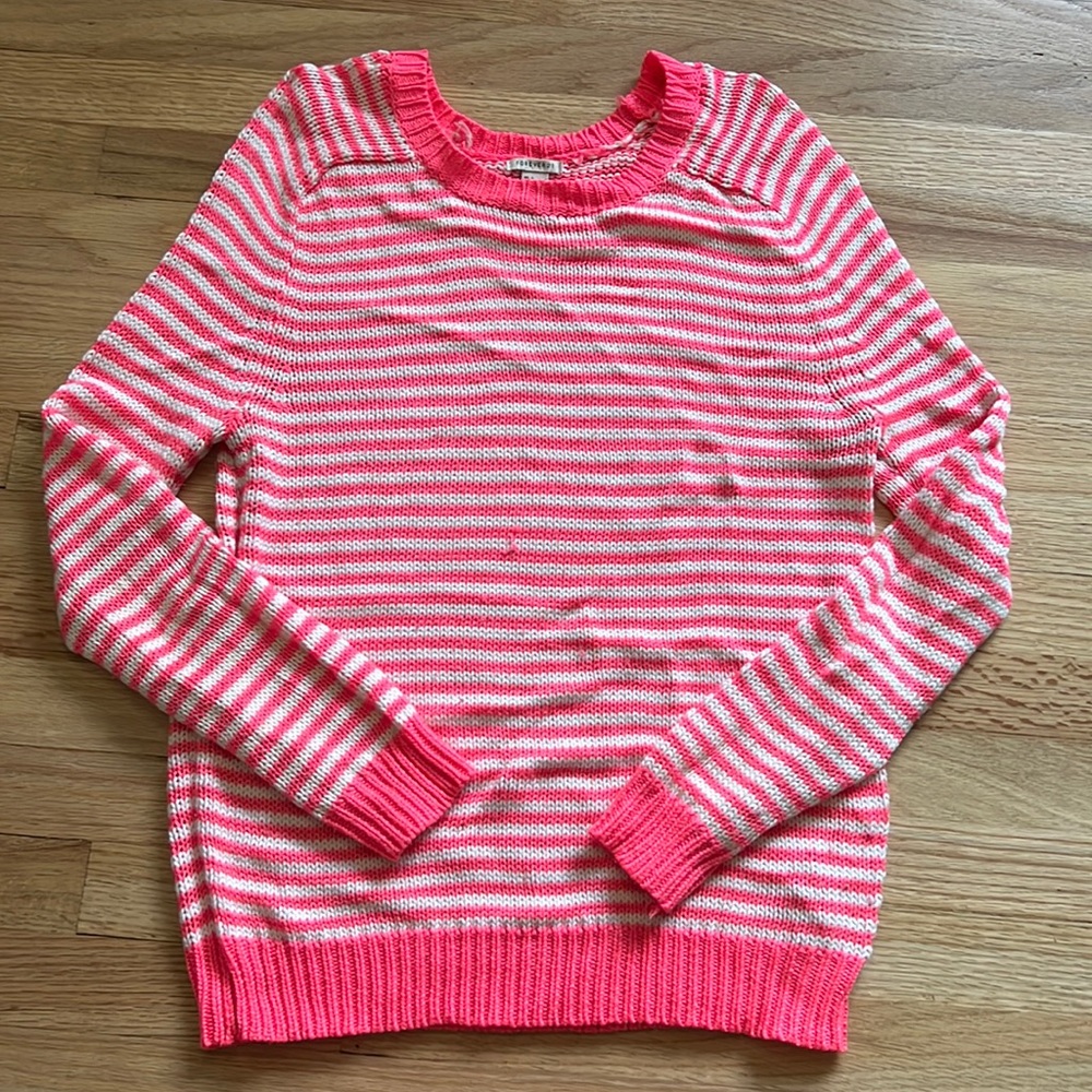 Forever 21 neon pink and white stripped sweater